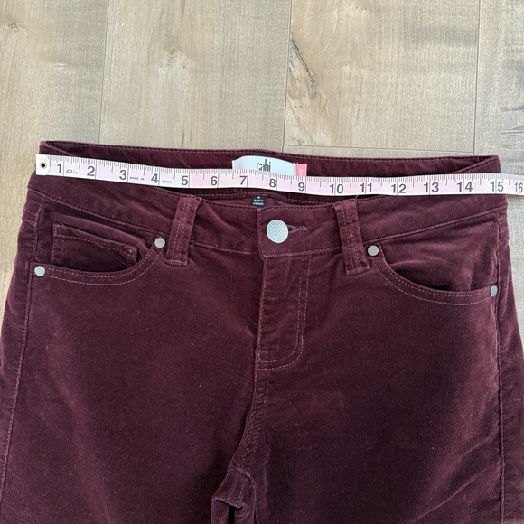 Cabi Skinny Leg Corduroy Pants Women 4 Burgundy Red Fall Winter Stretch - Picture 5 of 6